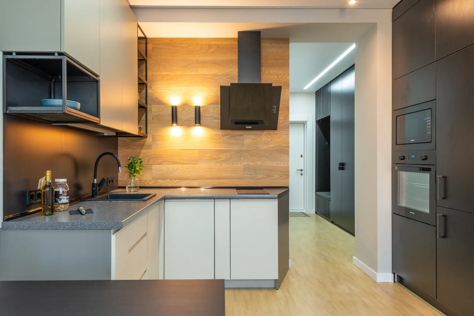 Freshly painted kitchen with modern finishes